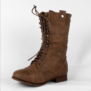 Lace up, mid-calf Boots